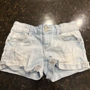 Girl's Light Blue Distressed Denim Shorts